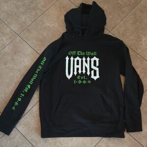 Vans Black Hoodie with Green Graphics